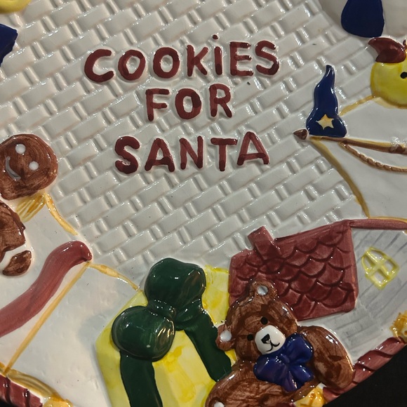 Vintage Ceramic Christmas “Cookies For Santa” Plate - Picture 2 of 7